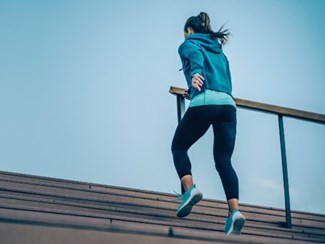 Running up stairs for exercise